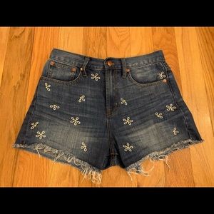 Madewell The Perfect Jean Short: Daisy Embroidered